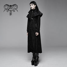 Load image into Gallery viewer, CT135 big shawl collar hand embroidered women zipper up gothic long coat
