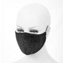 Load image into Gallery viewer, MK028 Gothic floral patterned unisex velvet embossed black masks
