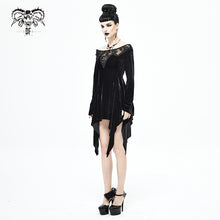 Load image into Gallery viewer, SKT121 flat shoulder deep V daily life gothic dress
