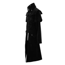 Load image into Gallery viewer, CT13401 Hand-embroidered cape collar black velveteen gothic coat for men
