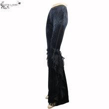 Load image into Gallery viewer, EPT002 sexy women dark patterned stretchy embossed velvet flared pants
