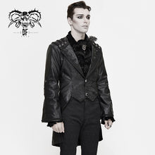 Load image into Gallery viewer, CT167 Gothic patterned wide sleeves men darkness grain fitted leather coat
