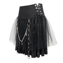 Load image into Gallery viewer, SKT15701 Black cross printed skirt
