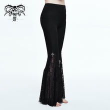 Load image into Gallery viewer, PT050 Gothic women cross decoration knit lace bell bottoms pants
