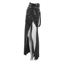 Load image into Gallery viewer, SKT101 High side slit design Japanese sexy girls black half skirts with adjusted loops
