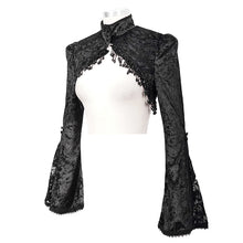 Load image into Gallery viewer, CA020 gothic trumpet sleeve sexy ladies velvet small shawl with tassel
