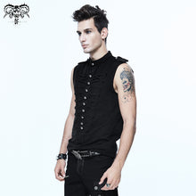 Load image into Gallery viewer, TT091 daily military uniform big chinese frog button cotton knitted sleeveless men shirts
