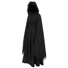 Load image into Gallery viewer, CT02401 hand-embroidered shawl black double-sided tweed women coat
