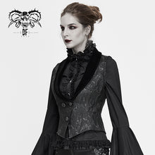 Load image into Gallery viewer, WT055 Darkness Gothic festival napoleon collar patterned elegant women skinny short waistcoats
