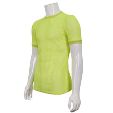 Load image into Gallery viewer, TT03903 party Fluorescent color diamond-shaped net basic style short sleeve men T-shirts
