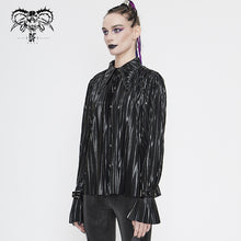 Load image into Gallery viewer, SHT05501 Cyberpunk bright black pleated blouse
