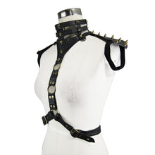 Load image into Gallery viewer, AS02802 Women spiked accessories punk body harness with hollow out neckline
