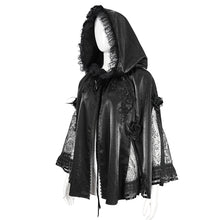 Load image into Gallery viewer, CA03601 Black Glitter Gothic Rose Cape
