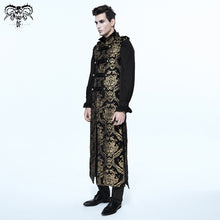 Load image into Gallery viewer, CT07401 Black and gold court floral gothic men long waistcoat
