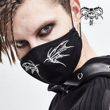 Load image into Gallery viewer, MK02302 black and white punk 3D wing printed mask for women and men
