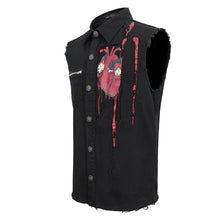 Load image into Gallery viewer, SHT093 Heart Printing Sleeveless Men&#39;s Punk Shirt
