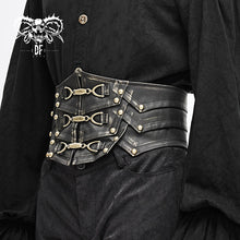 Load image into Gallery viewer, AS06102 metallic bronze steampunk rock men leather belts
