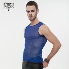 Load image into Gallery viewer, TT19705 Blue Diamond-shaped net basic style men vest
