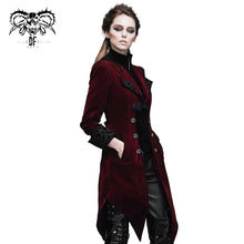 Load image into Gallery viewer, CT02002 Autumn embroidered high collar red party gothic women coat
