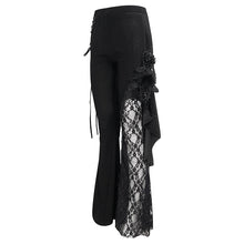 Load image into Gallery viewer, EPT01101 Black Asymmetric Dark Pattern Flare Pants
